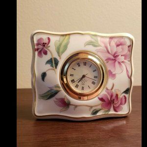 Rare pattern LENOX Quartz Japan Flower DESK Clock